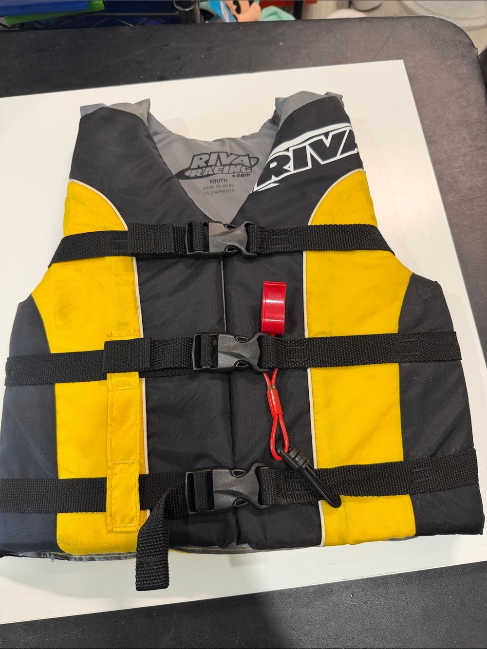 Youth Life Jacket – Yellow & Black Kids Swim Vest